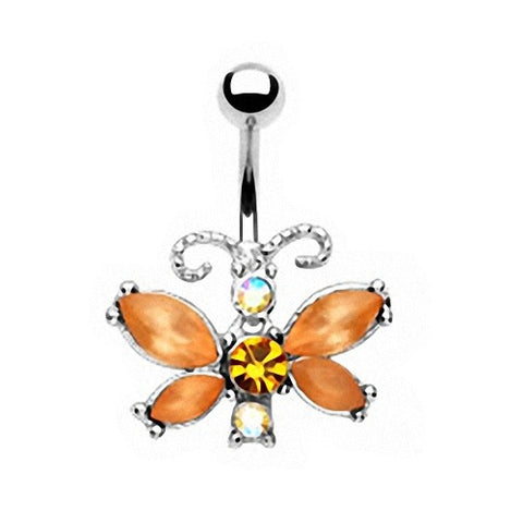 Bauchnabelpiercing Stecker Kristall Schmetterling