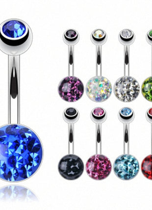 Belly Button Piercing Plug Epoxy Crystal Ball 