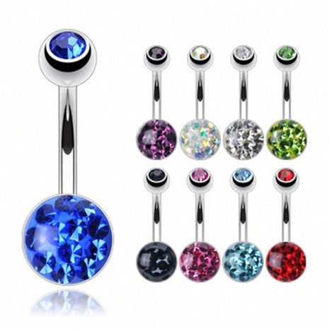 Belly Button Piercing Plug Epoxy Crystal Ball 