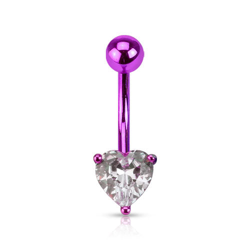 Bauchnabelpiercing Neon Farben mit Kristall Herz