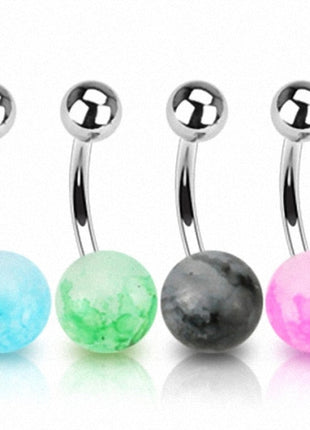 Belly Button Piercing Plug with Faux Stone Ball 