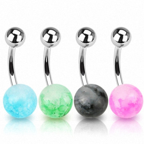 Belly Button Piercing Plug with Faux Stone Ball 