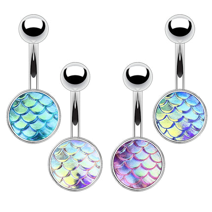 Bauchnabelpiercing Banane Stecker mit Rainbow Effekt Kopf