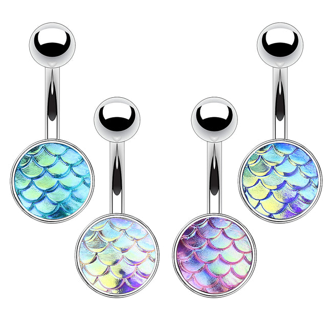 Bauchnabelpiercing Banane Stecker mit Rainbow Effekt Kopf