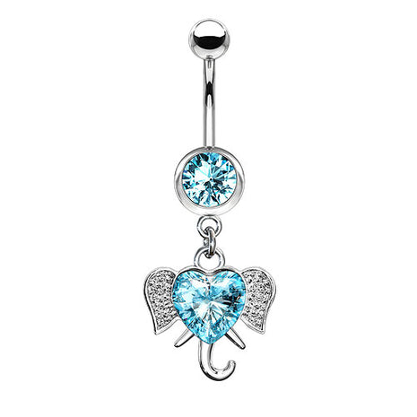 Bauchnabelpiercing Elefant - Aqua