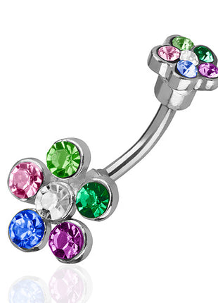 Bauchnabelpiercing Blume - Multicolor