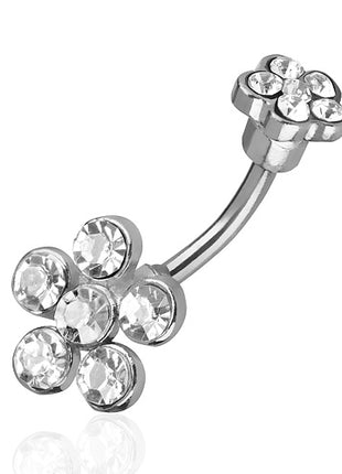 Bauchnabelpiercing Blume - Clear