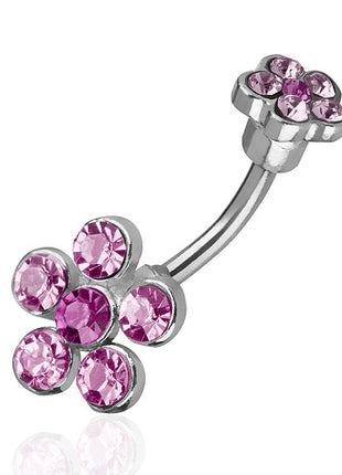 Bauchnabelpiercing Blume - Lila