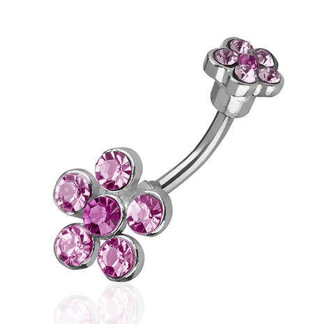 Bauchnabelpiercing Blume - Lila