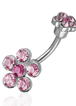 Bauchnabelpiercing Blume - Pink