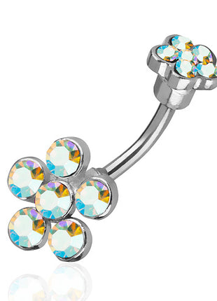 Bauchnabelpiercing Blume - Rainbow