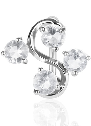 Bauchnabelpiercing 4 Kristalle / Clear