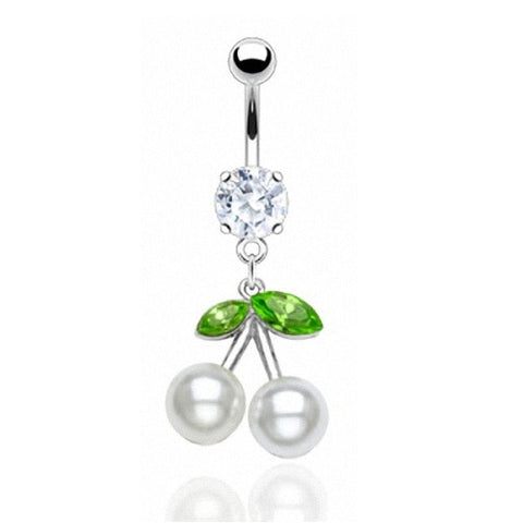 Bauchnabelpiercing Stecker Kirschen Perlen Design