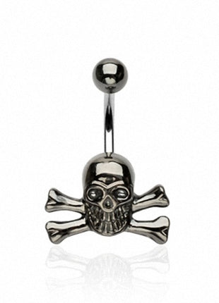 Bauchnabelpiercing Stecker Metallic Totenkopf gekreuzte Knochen