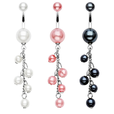 Belly Button Piercing Pearl Ball Design Pendant 