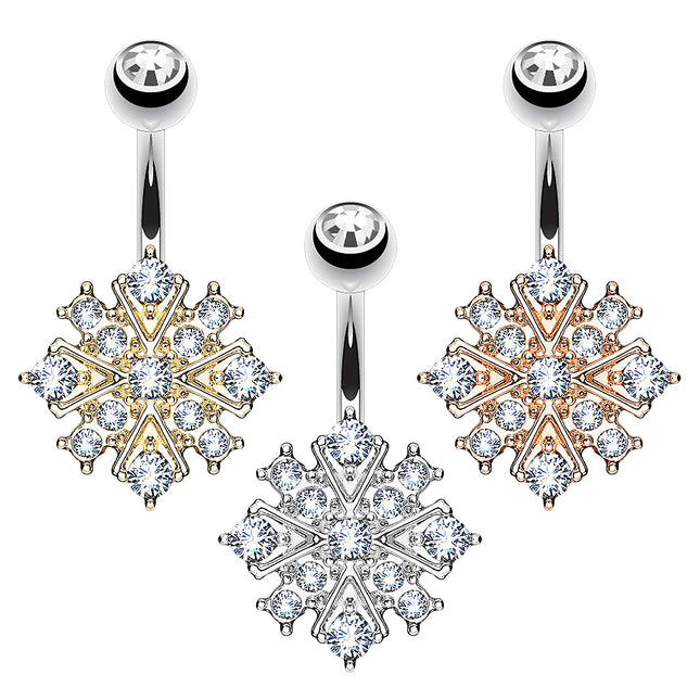 Bauchnabelpiercing Banane Tribal Stecker Kristall Flocke