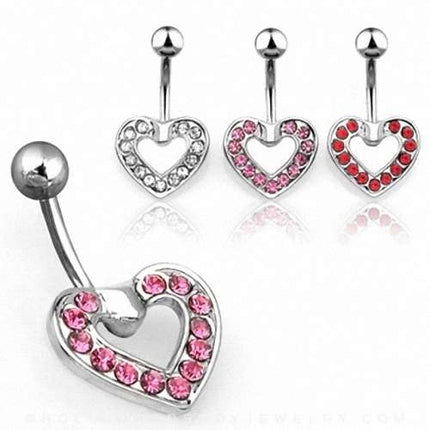 Bauchnabelpiercing Stecker Multi Kristall Herz