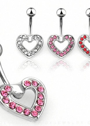 Belly Button Piercing Plug Multi Crystal Heart 