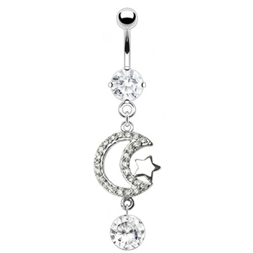 Bauchnabelpiercing Halbmond - Clear