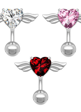 Bauchnabelpiercing Stecker Engel Kristall Flying Heart