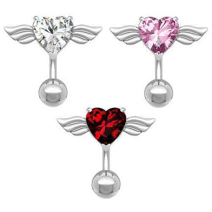 Bauchnabelpiercing Stecker Engel Kristall Flying Heart