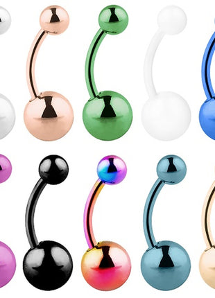 Belly button piercing banana plug various sizes &amp; colors 