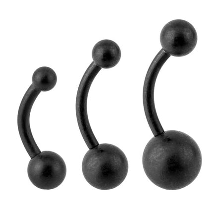 Bauchnabelpiercing Banane Stecker Matt Schwarz