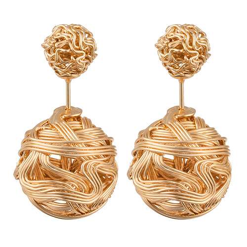 Designer Damen Ohrschmuck Ohrringe Kugel Ball Geflochten