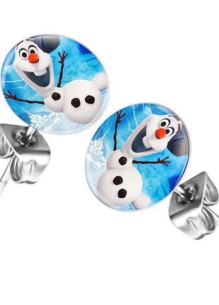 Ohrstecker Ohrringe mit Motiv Comic Schneemann Olaf