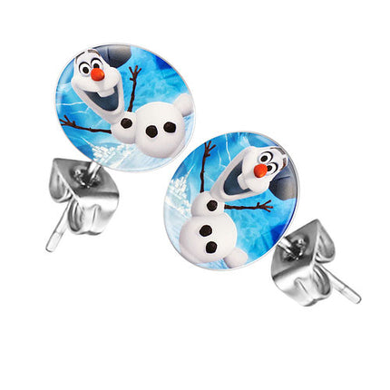 Ohrstecker Ohrringe mit Motiv Comic Schneemann Olaf