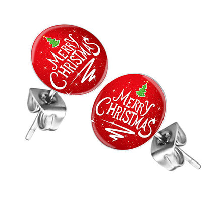 Ohrstecker Ohrringe mit Motiv Merry Christmas
