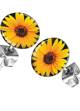 Ohrstecker Ohrringe mit Motiv Sonnenblume