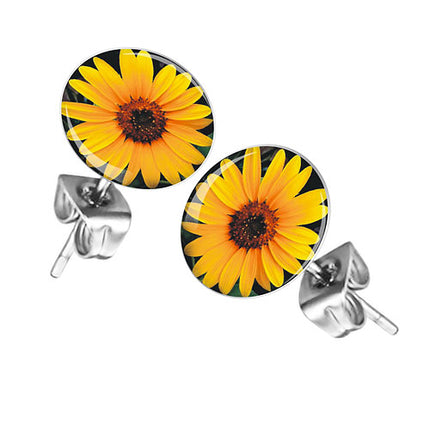 Ohrstecker Ohrringe mit Motiv Sonnenblume