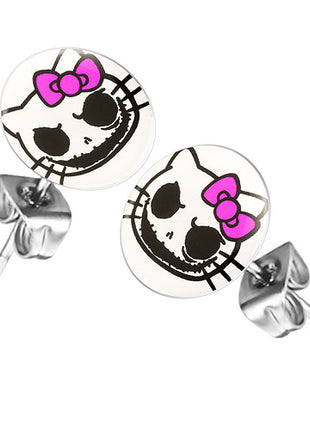 Ohrstecker Ohrringe mit Motiv Death Kitty