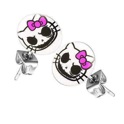 Ohrstecker Ohrringe mit Motiv Death Kitty