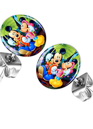 Ohrstecker Ohrringe mit Motiv Mickey und Minnie Pärchen