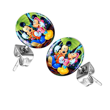 Ohrstecker Ohrringe mit Motiv Mickey und Minnie Pärchen