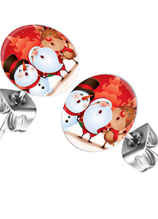 Ohrstecker Ohrringe mit Motiv Weihnachtsmann,Rentier,Schneemann