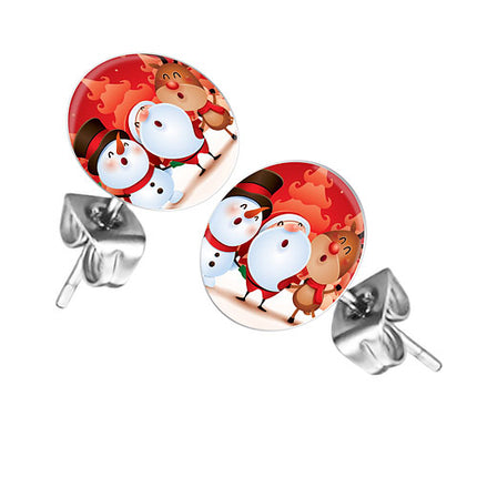 Ohrstecker Ohrringe mit Motiv Weihnachtsmann,Rentier,Schneemann