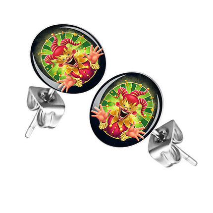 Ohrstecker Ohrringe mit Motiv Harlekin