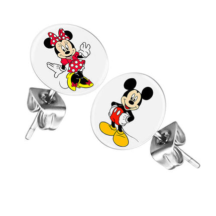 Ohrstecker Ohrringe mit Motiv Minnie und Mickey Mouse