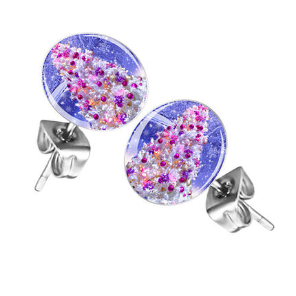 Ohrstecker Ohrringe mit Tannenbaum bunt