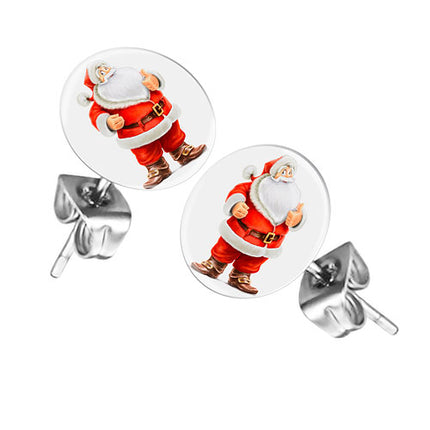 Ohrstecker Ohrringe mit Motiv Weihnachtsmann
