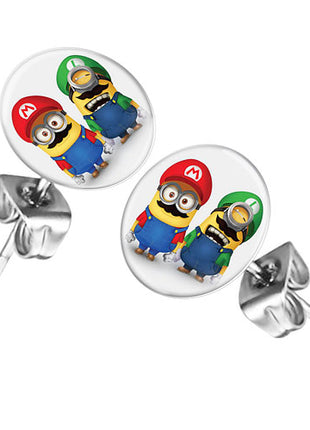 Ohrstecker Ohrringe mit Motiv Minions Super Mario