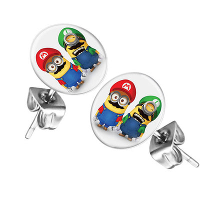 Ohrstecker Ohrringe mit Motiv Minions Super Mario