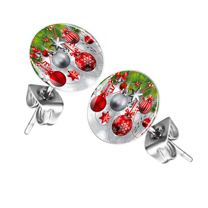 Ohrstecker Ohrringe mit Motiv Weihnachtskugeln