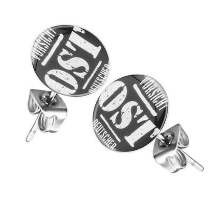 Ohrstecker Ohrringe mit Spruch Vorsicht Ostdeutscher