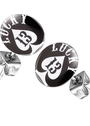 Ohrstecker Ohrringe mit Motiv Lucky 13