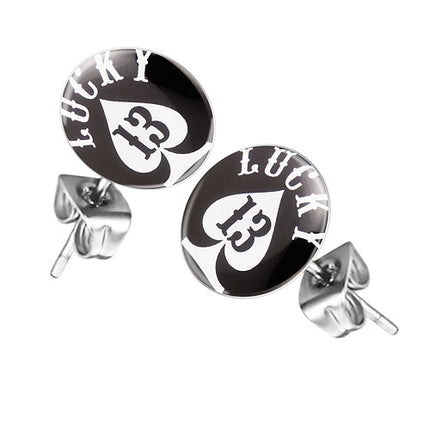 Ohrstecker Ohrringe mit Motiv Lucky 13