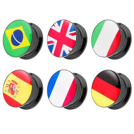 Flesh Ohr Tunnel Schraubverschluss Picture Plug Fan WM & EM Länder Style